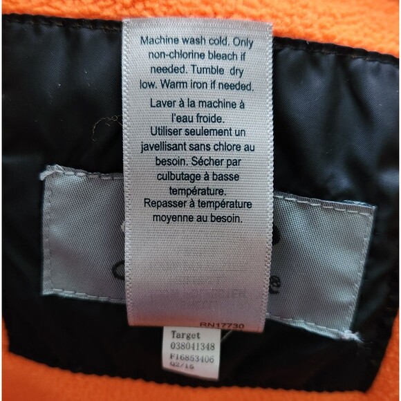 Champion Hooded Puffer Jacket Size XL 16-18 Black Orange Youth Ski Winter Coat - Picture 6 of 7